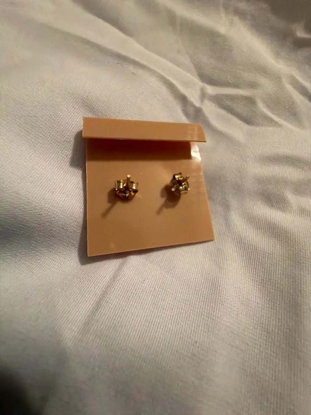 Vintage Genuine Cloisonne Blue Floral Enamel Stud Earrings